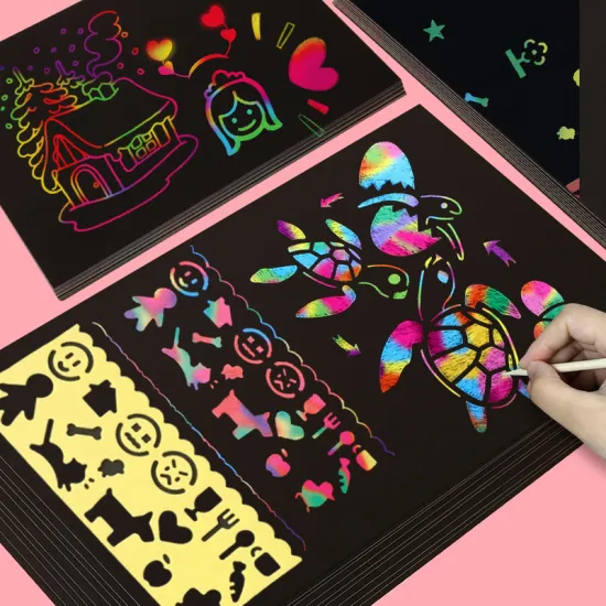 Affordable DIY Rainbow Magic Scratch Paper Kit: Creative Drawing Toy for Kids