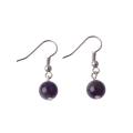 Boucles d&#39;oreilles en perles améthyste rondes 8mm Gemstone Healing