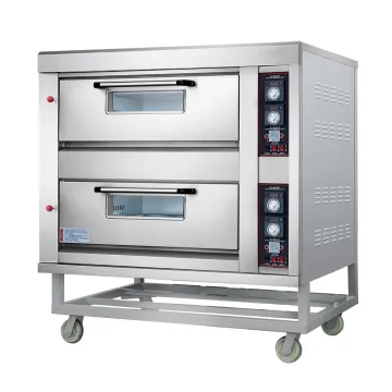 Chinese Commercial Baking Equipment Dual Bakery Pizza Electric Deck Oven Double Layer 2 Deck 2 Tray Oven