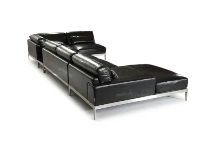 Kuka black leather sofa
