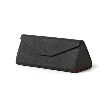 Custom Logo PU Leather Folding Triangle Sunglasses Case