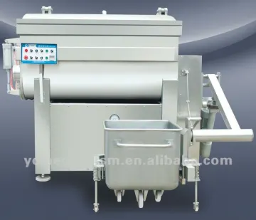 Vacuum mixer for meat processing