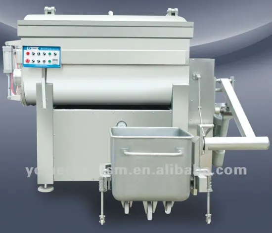 Vacuum mixer for meat processing