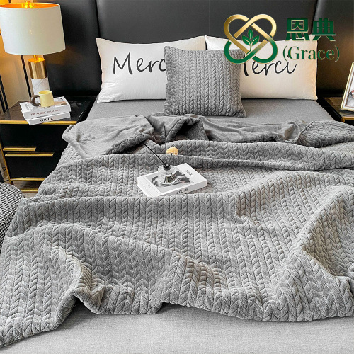 Cobertor de flanela acolchoado luxuoso com combinação de cores