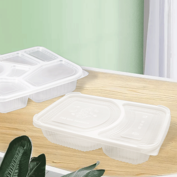 Recyclable 2 Compartment Fast Food Clamshell Takeout Box