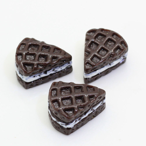 18*16mm Chocolade Sandwich Koekjes Plaksteen Harsen Kamer Koelkast Ornamenten Handgemaakte Ambachten Decor Charms Items Voor Kinderen