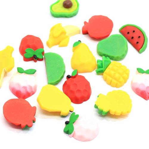 Wholesale  Peach Various Fruits Shaped Flatback Resins Cabochon Kitchen Table Fridge Decoration Spacer DIY Craft Decor