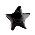 Black Obsidian 30mm Smiling Starfish Pendant & Ornament for Home Decoration Handmade Craved Stone Solar