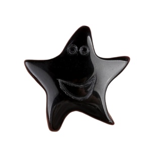 Black Obsidian 30mm Smiling Starfish Pendant & Ornament for Home Decoration Handmade Craved Stone Solar