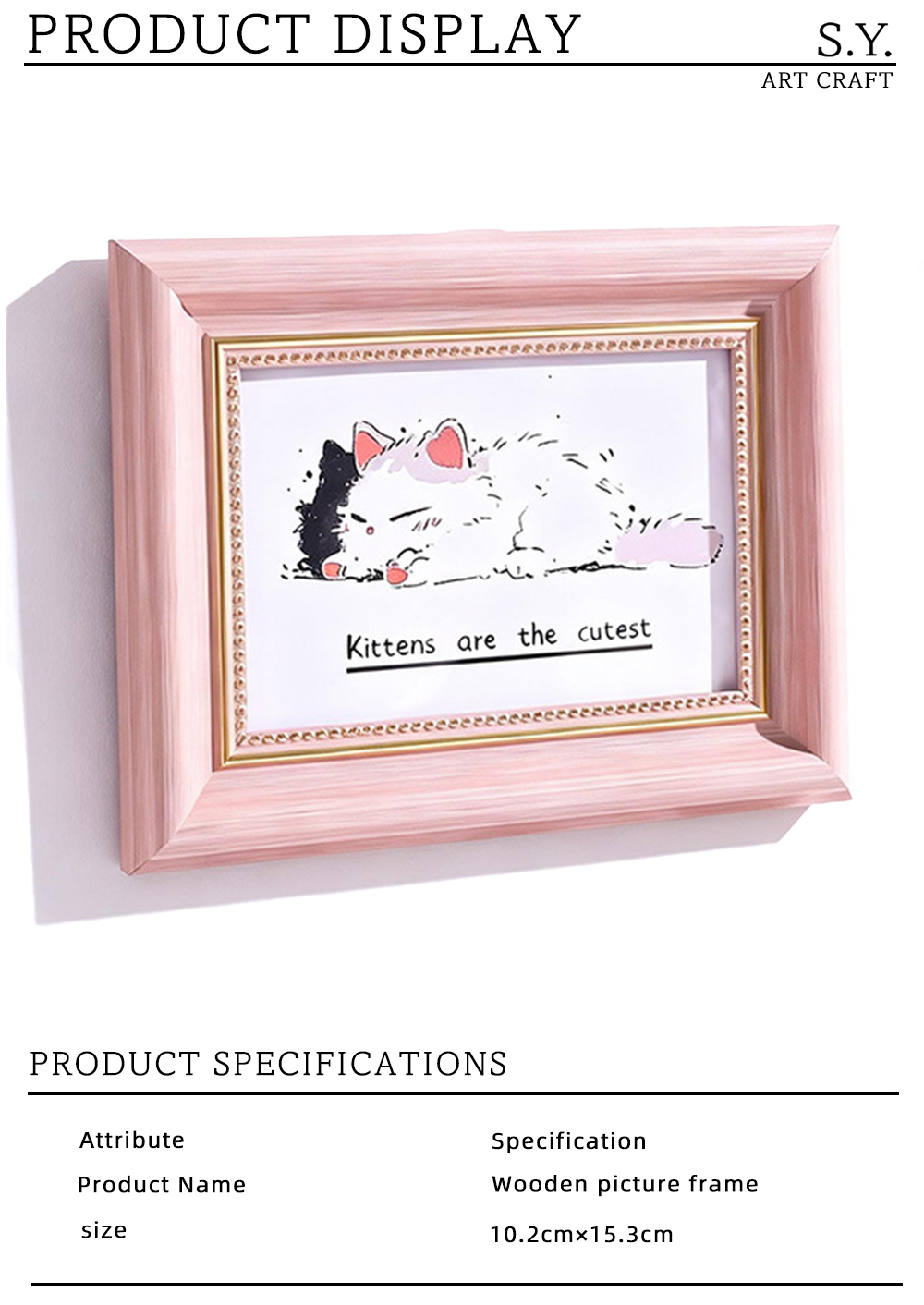 Wall-Mountable Pink Tabletop Picture Frame X