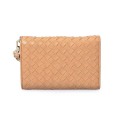 Trendy Weave Leather Wallet Lady Purse With Wristle