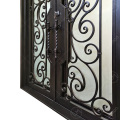 Luxury Wrought Iron Exterior Glass Double Front Doors