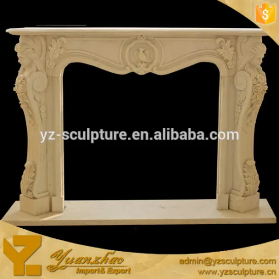 Stone Carving flower Fireplace Surround for hot sale