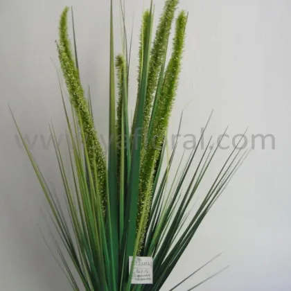 Artificial green foxtail with 5 heads decorative indoor grass decorative artificial wheat grass