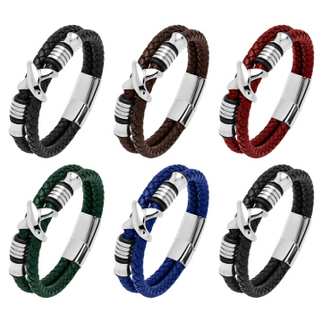 Bracciale da masgole in acciaio magnetico inossidabile inossidabile in pelle inossidabile inossidabile inossidabile inossidabile.