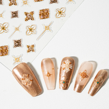 Self-Adhesive Flower Nail Stickers for Christmas Nail Art and Glitter Decoration