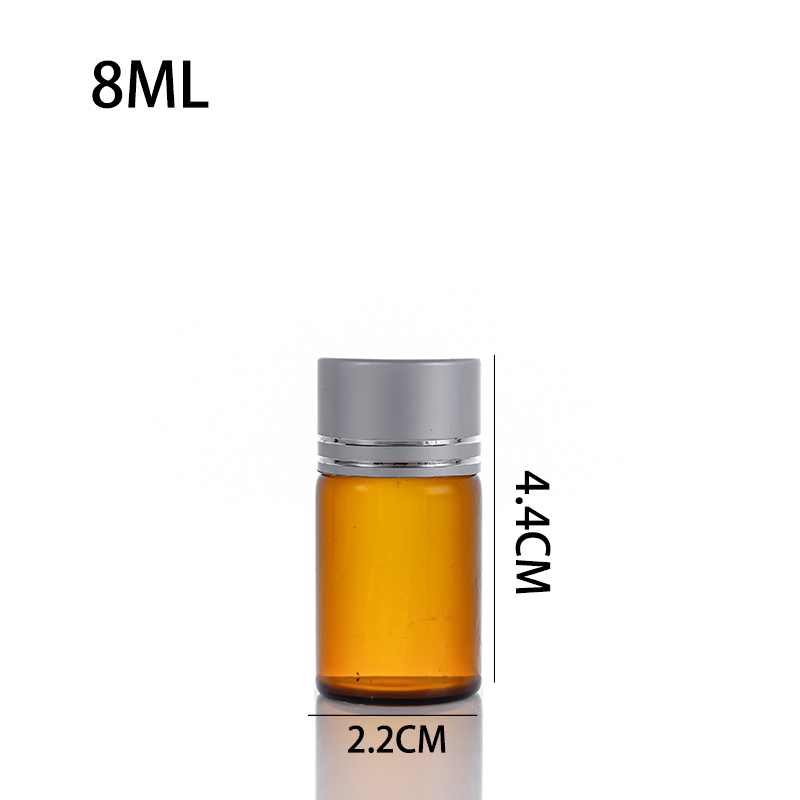 Side view of 10ml brown glass vial showing thickness and 22mm width