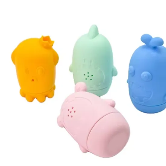 Cute Animal Bath Toys: Creative Splashing Silicone Baby Bath Toys