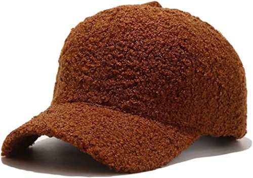 Winter Baseball Cap for Women Fleece Solid Color