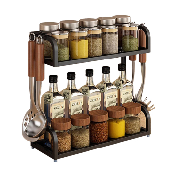 Kitchen Organizer  Standing Spice Rack 2/3 Layer Jars Bottle Kitchen Cabinet Storage Rack Shelf Utensils Holder