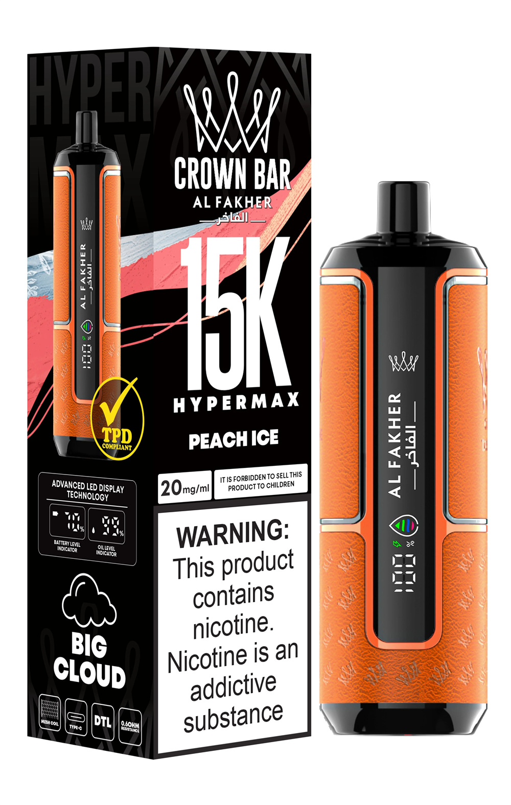 Alfakher Crown Bar 15000 Puffs Hypermax Disposable Vape