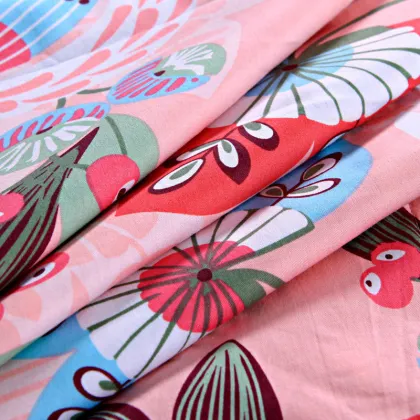 Elle Floral Twill Bedding Sets For Summer , Cotton Duvet Cover Sets King