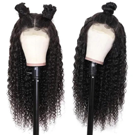 Cheap Malaysian Raw Hair Front Lace Closure Wig With Baby Hair 4*4 Unprocessed Virgin Malaysian Hair Deep Wave Human Lace Wig