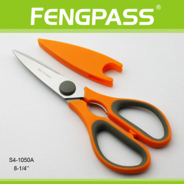 S4-1050A Hot Sale and Soft Handle Stainless Steel Professional Multi-function Kitchen Scissors
