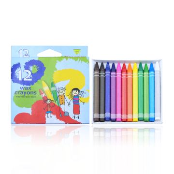 Safe Wax Crayon Set 12 Pcs - Crayon Set for Kids in Paper Box