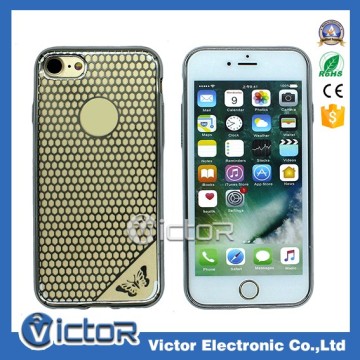 Hot in 2017 mobile phone electroplating phone honeycomb case for iPhone 7