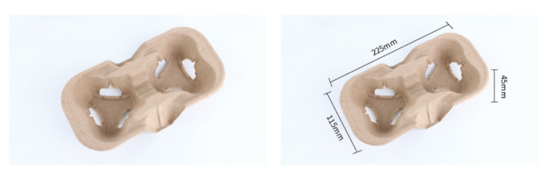 Biodegradable take away paper pulp coffee cup tray