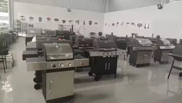 Stainless Steel Cart Style Perfect Patio Garden Picnic Backyard Barbecue Grill with Side Tables Gas Grill