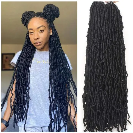 Hot Selling 36inch Long Goddess Dreadlocks Hair Black Women Nu Locs Crochet Braiding Hair Synthetic Faux Locs Extensions