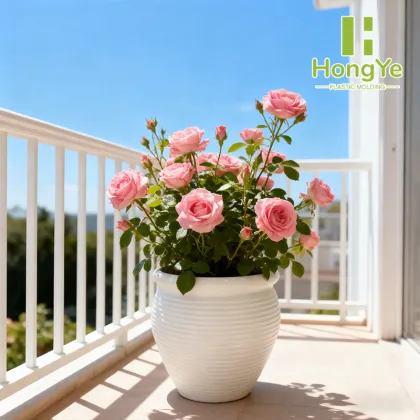 Sophisticated White Striped Flower Container