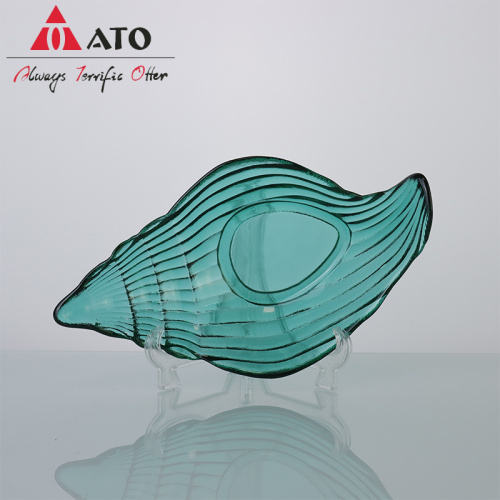 Wholesale Stocked Green Antique Shape Thick Glass Dish