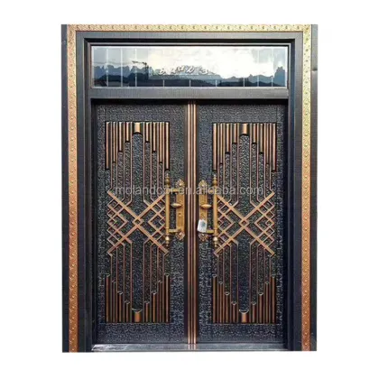 Modern Double Door Leaf Design Anti-Theft Exterior Cast Aluminum Doors 2023