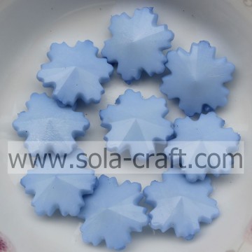 Ornamento de floco de neve com contas de Natal pérola de plástico fantástico irregular azul claro 14 mm a granel