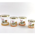 Easter style glass candle jar with lid