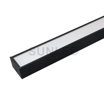 Modern Black LED Pendant Light - Aluminum Office Lamp