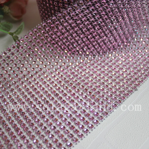 4.65"x10 Yard Acrylic Diamond Mesh Wraps Rhinestone Trimming Ribbon For Flower Craft