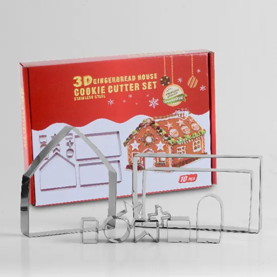 18PCS Stainless Steel Gingerbread House Cookie Cutters for Baking and Confectionery