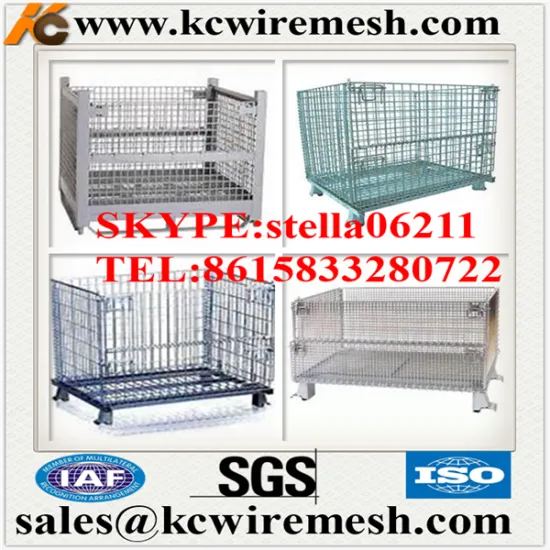 Factory!!!! Cheap!!!! KangChen PVC coated or galvanized wire mesh cage container for warehouse storage