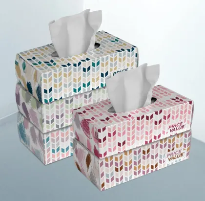 2Ply Wood Pulp Lotion Facial Tissues Flat Boxes