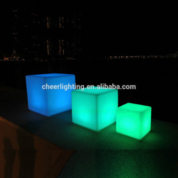 Modern Cheer Lighting LED Glow Cube Light Stool Chair Color Change