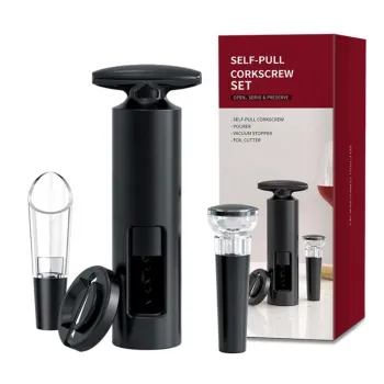 JHY High Quality ABS Materials Self-Pull Corkscrew and Foil Cutter Wine Opener Set