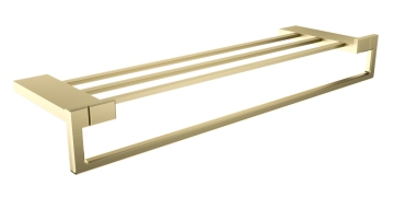 Aron towel rack Brushed brass in bathroom