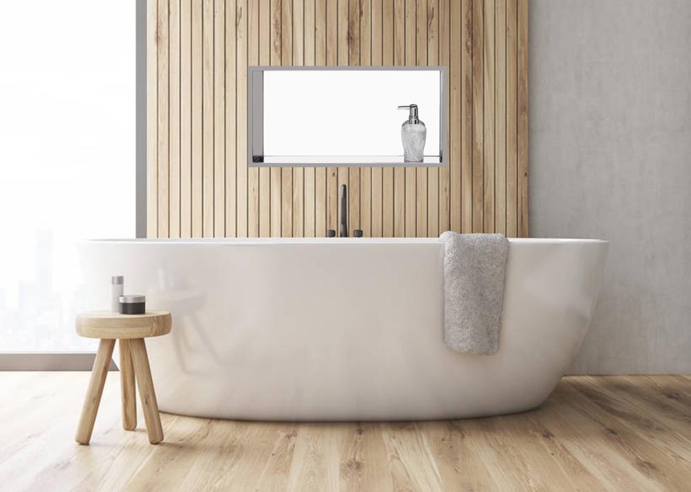 Salle de niche de douche étagère en acier inoxydable