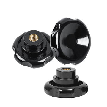 Black Modern Lobe Knobs for Furniture Cabinets - M10 Female with 60mm Diameter Handle