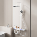 White Digital Display Light Bathroom Rainfall Shower Set