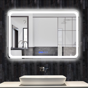 Smart LED Bathroom Vanity Mirror with Rectangle Wash Basin and Hotel Decoration